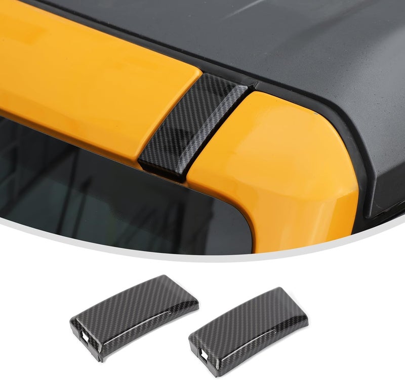 Linskip Windshield Pillar Accessory Replacement Fit for 2021-2025 Ford Bronco & Bronco Raptor Accessories, A-Pillar Base Emblem Cover Trim for 2/4 Door Bronco Accessories(Carbon Fiber Black) - Image 1